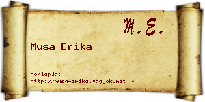Musa Erika névjegykártya